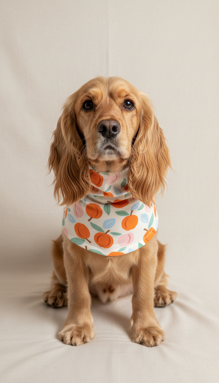 Snood motif orange abricot